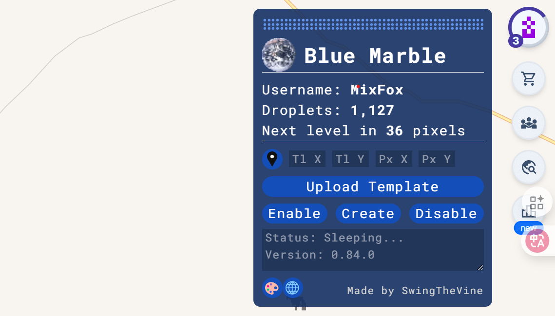 Wplace BlueMarble Template Overlay Interface